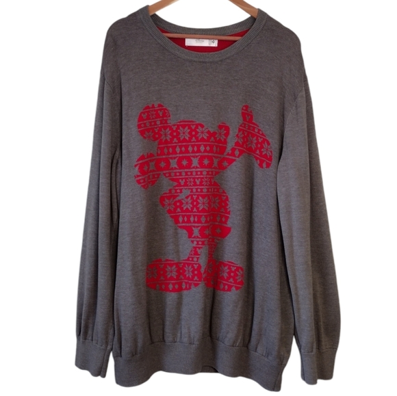Disney Store Women's Sz 2X Mickey Mouse Pullover Scoopneck Sweater - Picture 1 of 13